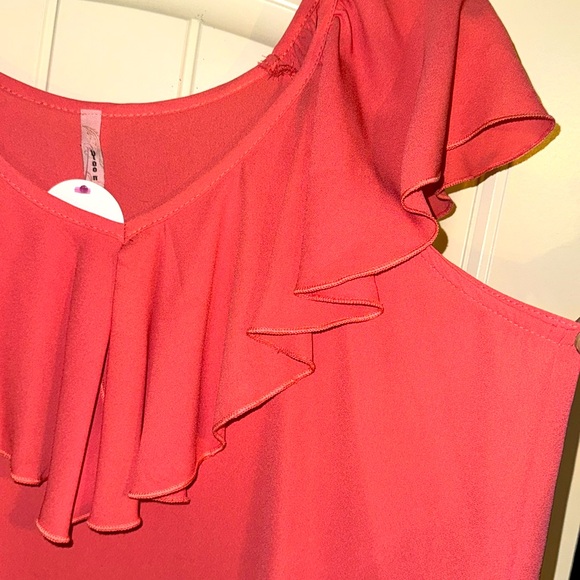 Coral Ruffle Blouse - Picture 2 of 4